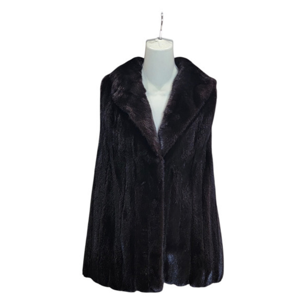 BLACKGLAMA Ranch Women's 100% Mink Fur Vest Dark Brown Vintage‎ Hollywood